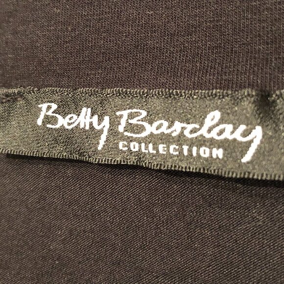 Betty Barclay Scoop Neck 3/4 Sleeve Top with Circle Detail Black + Silver Sz 8 - Picture 8 of 10